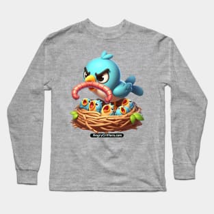 Angry Critters - Momma Bird with Baby Birds Long Sleeve T-Shirt